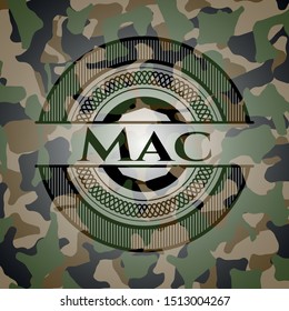 Mac camouflaged emblem. Vector Illustration. Detailed.