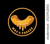 Mac and cheese logo vector illustration template