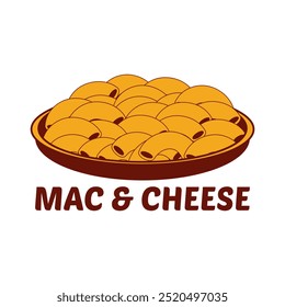 Modelo de ilustração do vetor do logotipo do Mac e do queijo