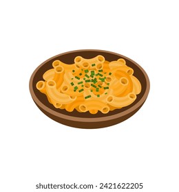 Mac and Cheese vector illustration. American cuisine dish.