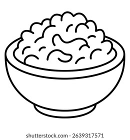 Mac and Cheese vector line art on white background