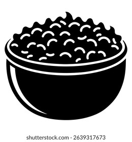 Mac and Cheese vector silhouette on white background