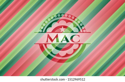Mac christmas emblem background. Vector Illustration. Detailed.