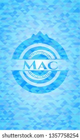 Mac light blue mosaic emblem