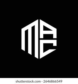 MAC logotipo MAC ícone MAC monograma MAC letra minimalista Círculo plano Design de logotipo abstrato moderno exclusivo.