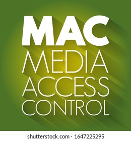 MAC - Media Access Control acronym, technology concept background
