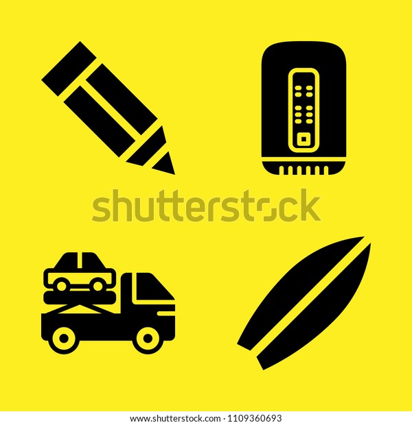 Mac Pro Crane Surfboard Pencil Vector Signs Symbols Stock Image