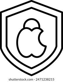 Mac Security Line Icon Vector Design