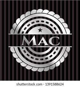 Mac silver emblem. Vector Illustration. Mosaic.