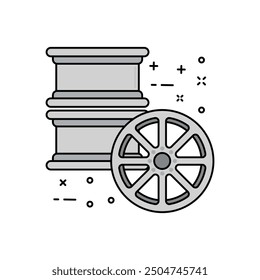 Mac wheel Fill Color Icon, Vector illustration