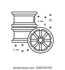 Mac wheel Outline Icon, Vector illustration