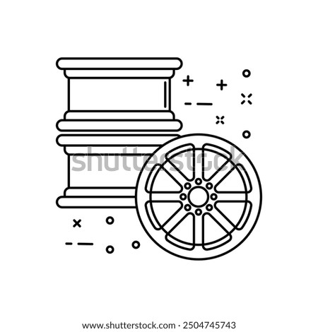 Mac wheel Outline Icon, Vector illustration