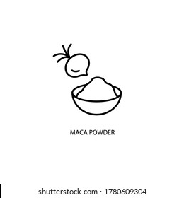 Maca powder simple thin line icon vector illustration