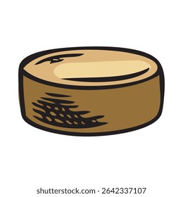 Maca root extract pill vector sketch. Hand drawn organic superfood ingredient, medicinal supplement tablet. Natural seasoning, condiment ingredient. Healthy alternative plant product