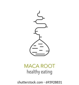 Maca root. Vector line icon. Healthy eating. Vector illustration.