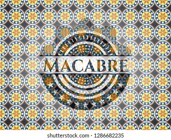 Macabre arabesque style badge. arabic decoration.