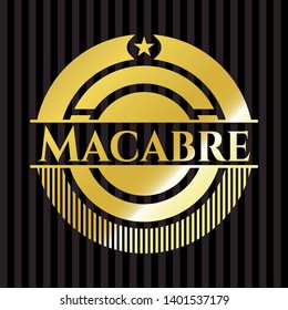 Macabre gold emblem or badge. Vector Illustration. Detailed.