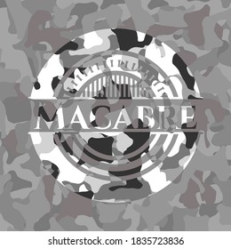 emblema de camo gris macabro. Ilustración vectorial. 