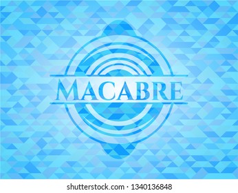 Macabre light blue mosaic emblem