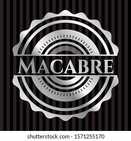 Macabre silver shiny badge. Vector Illustration. Mosaic.