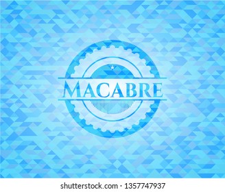 Macabre sky blue mosaic emblem