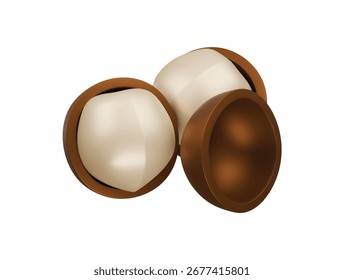 Macadamia-Symbol 3D-Illustration rendern