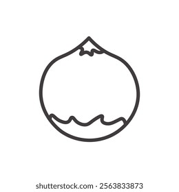 Macadamia Icon Depicting a Nut and Shell in Black and White