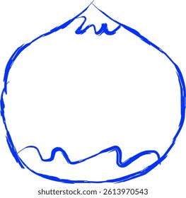 macadamia icon in doodle style. blue line doodle icon
