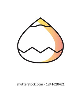 macadamia icon vector design with sadow style. nut and bean icon
