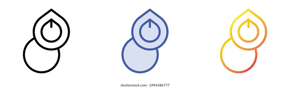 macadamia nut icon. Linear, Blue Fill and Gradient Style Design Isolated On White Background