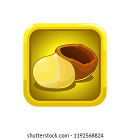 Macadamia nut illustration icon with frame