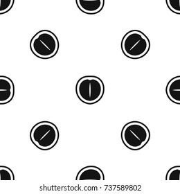 Macadamia nut pattern repeat seamless in black color for any design. Vector geometric illustration