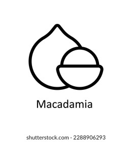 Macadamia  Vector   outline Icons. Simple stock illustration stock