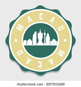 Macao Badge City Vector Seal. National Symbol Skyline Stamp Design Icon Label. 