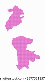 Macao dotted map. Digital style map of the country on white background. Macao shape with square dots. Colored dots style. Small size squares. Creative vector illustration.