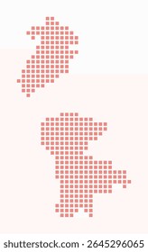 Macao dotted map. Digital style map of the country on white background. Macao shape with square dots. Colored dots style. Large size squares. Stylish vector illustration.