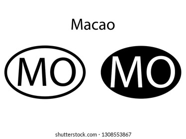 Macao, SAR China country code icon.  Iso code country domain name.   MO - Macao, SAR China abbreviated. vector