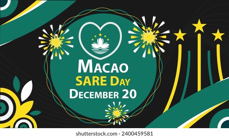 Macao SARE Day Vektorbanner-Design. Happy Macau Special Administrative Region Establishment Day moderne minimale grafische Poster-Illustration.