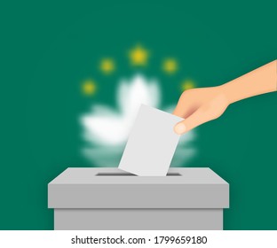 Antecedentes de las elecciones de Macao. Papeleta de votación con bandera borrosa
