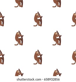 Macaque is climbing up on a tree pattern seamless for any design vector illustration
