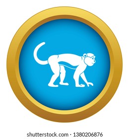 Macaque icon blue vector isolated on white background for any design