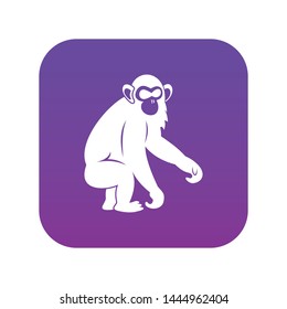 Macaque icon digital purple for any design isolated on white vector illustration