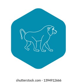 Macaque icon in outline style isolated on white background vector illustration