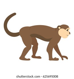 Macaque monkey icon flat isolated on white background vector illustration