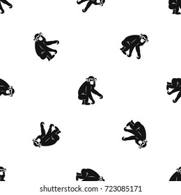 Macaque pattern repeat seamless in black color for any design. Vector geometric illustration