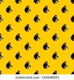 Macaque pattern seamless vector repeat geometric yellow for any design