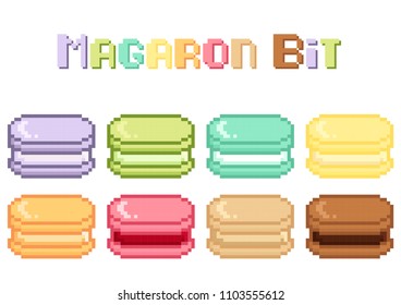 macaron 8bit colorful set
