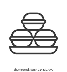 macaron biscuit, sweets and dessert outline icon
