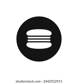Macaron cake black and white vector icon