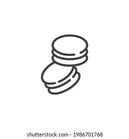 Macaron cake line icon. linear style sign for mobile concept and web design. French macaroon outline vector icon. Symbol, logo illustration. Vector graphics